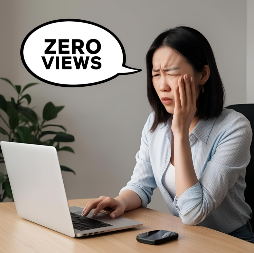 A frustrated blogger wondering why no one reads their blog.